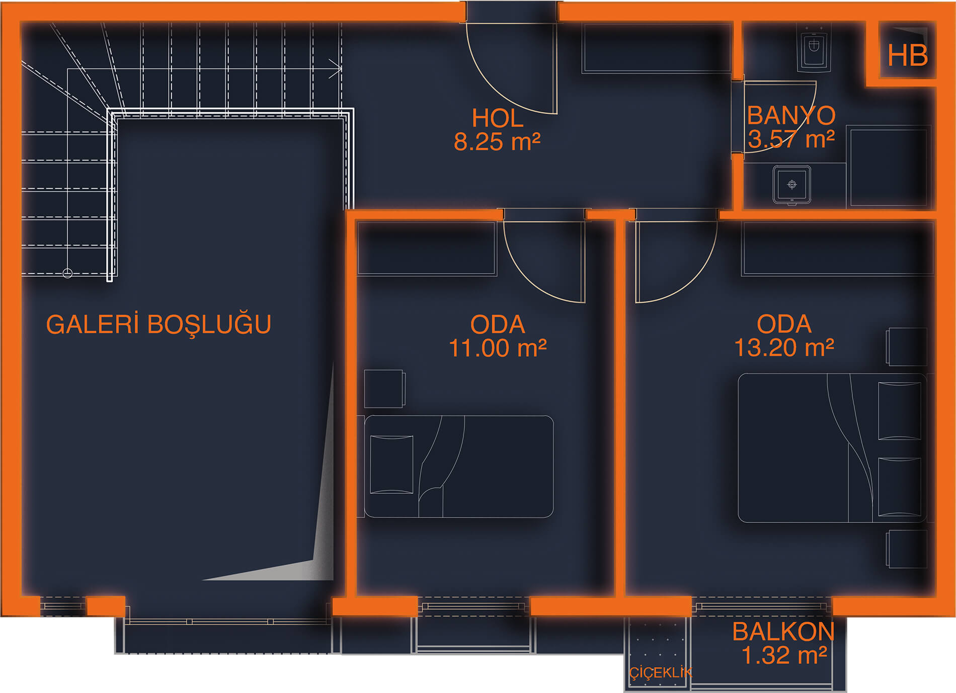 Ankara Gölbaşı'nda Type A Loft Daire Upper Floor