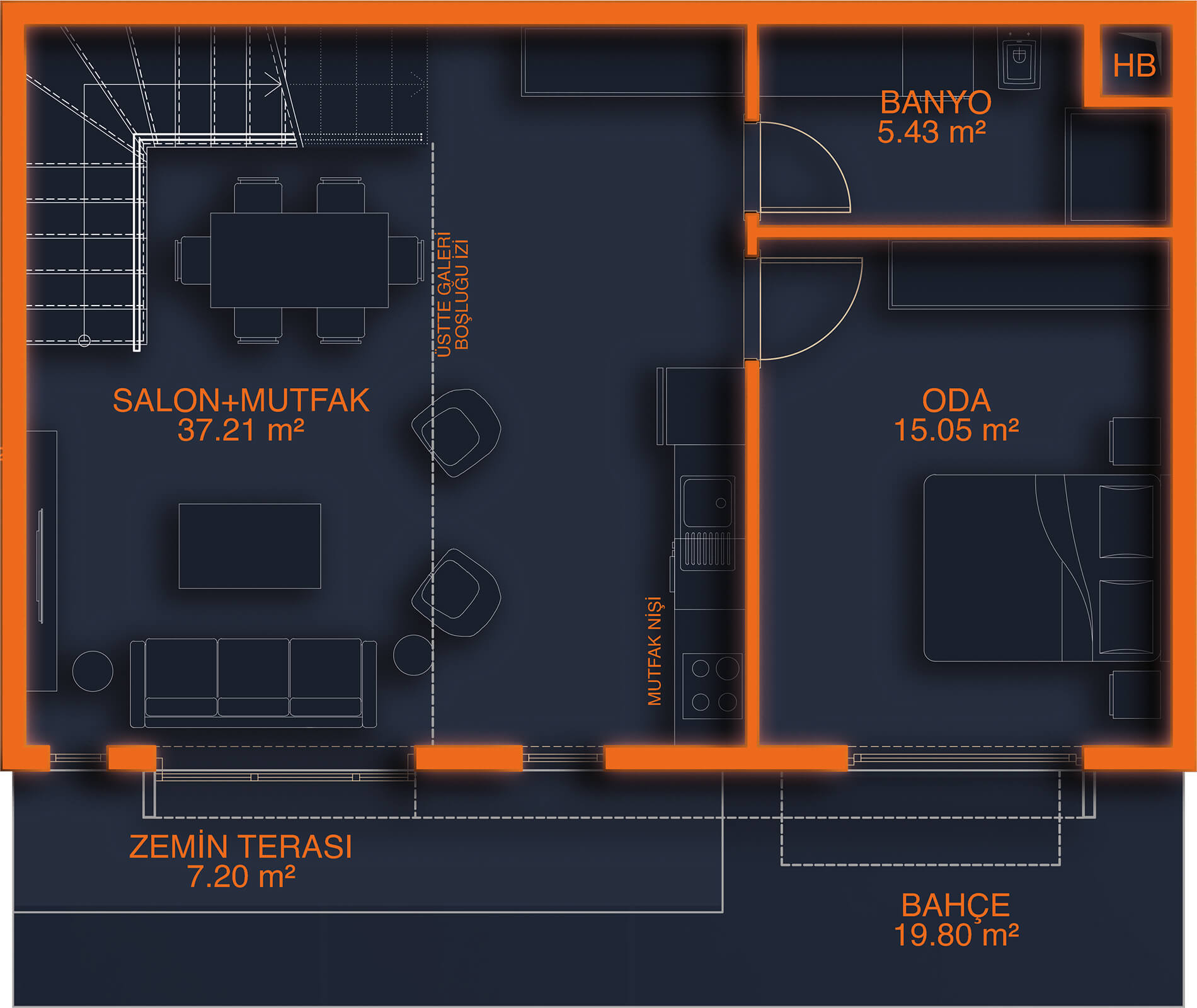 Ankara Gölbaşı'nda Type A Loft Daire Ground Floor