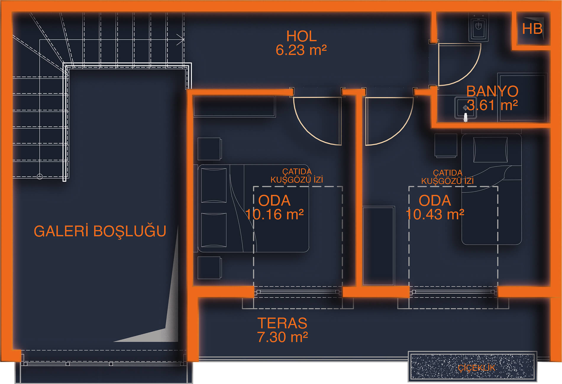 Ankara Gölbaşı'nda Type D Loft Daire Upper Floor