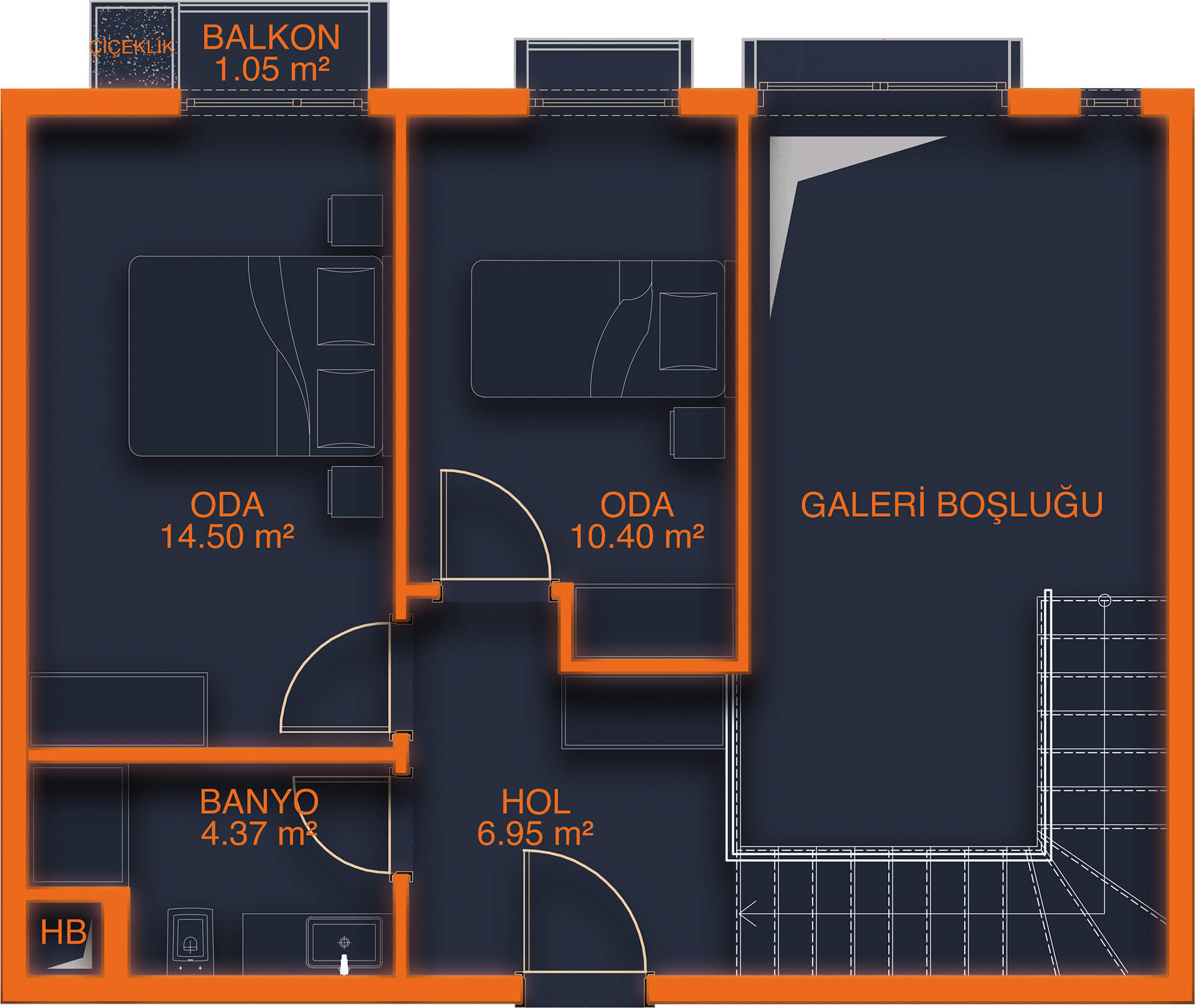 Ankara Gölbaşı'nda Type E Loft Daire Upper Floor