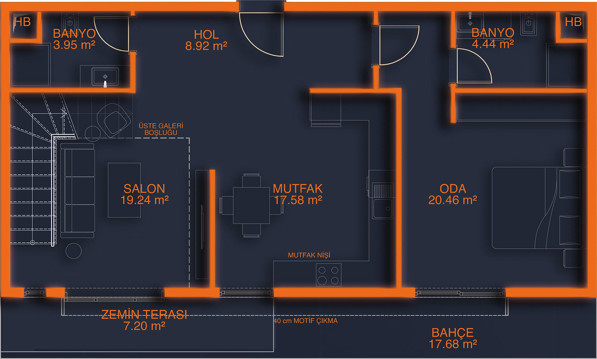 Ankara Gölbaşı'nda Type S Loft Daire Ground Floor